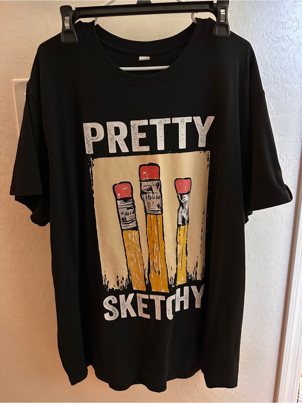 SHEIN Black 'Pretty Sketchy' Short Sleeve Graphic Tee